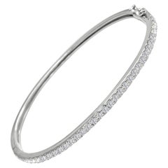 Bracelet jonc en or blanc 18 carats avec diamants GVS de 1,05 carat