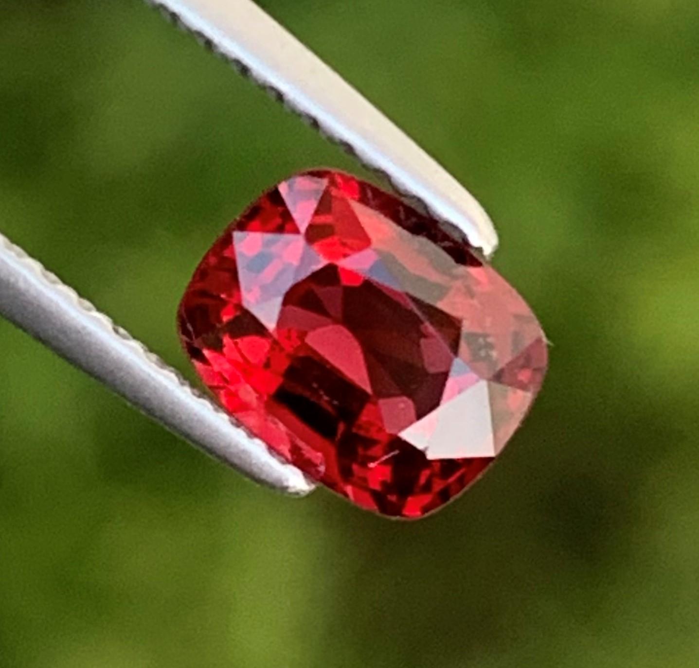 Loose Spinel
Weight : 1.05 Carats
Dimensions : 6.8x5.4x3.7 Mm
Origin : Burma Myanmar
Clarity : Eye Clean
Shape: Cushion Cut
Treatment: Non
Certificate: On demand
The red spinel gemstone is linked to the root chakra and is beneficial in boosting