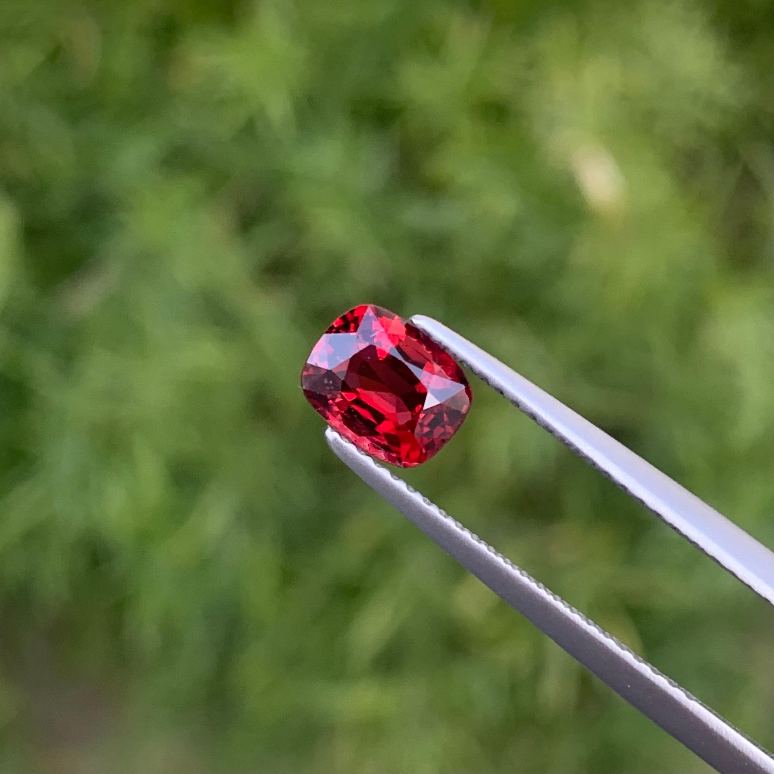 Cushion Cut 1.05 Carat Loose Red Spinel from Myanmar Burma Available for Jewelry Making