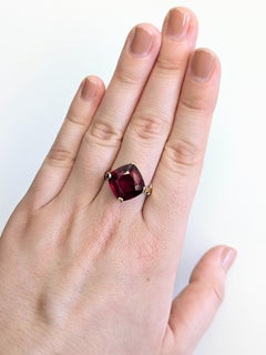 10.5 Carat Madagascar Ruby Statement Solitaire Ring in 14K Solid Gold  CU 12mm