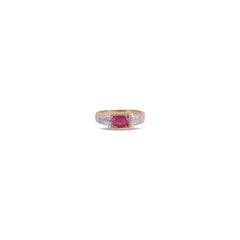 1.05 Carat Mozambique Ruby and Diamond  Ring in 18k Gold