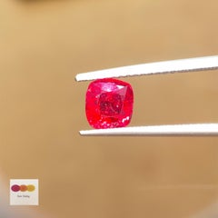 1.05 Carat GIA Certified Burma No Heat Cushion-Cut Pigeon's Blood Red Ruby