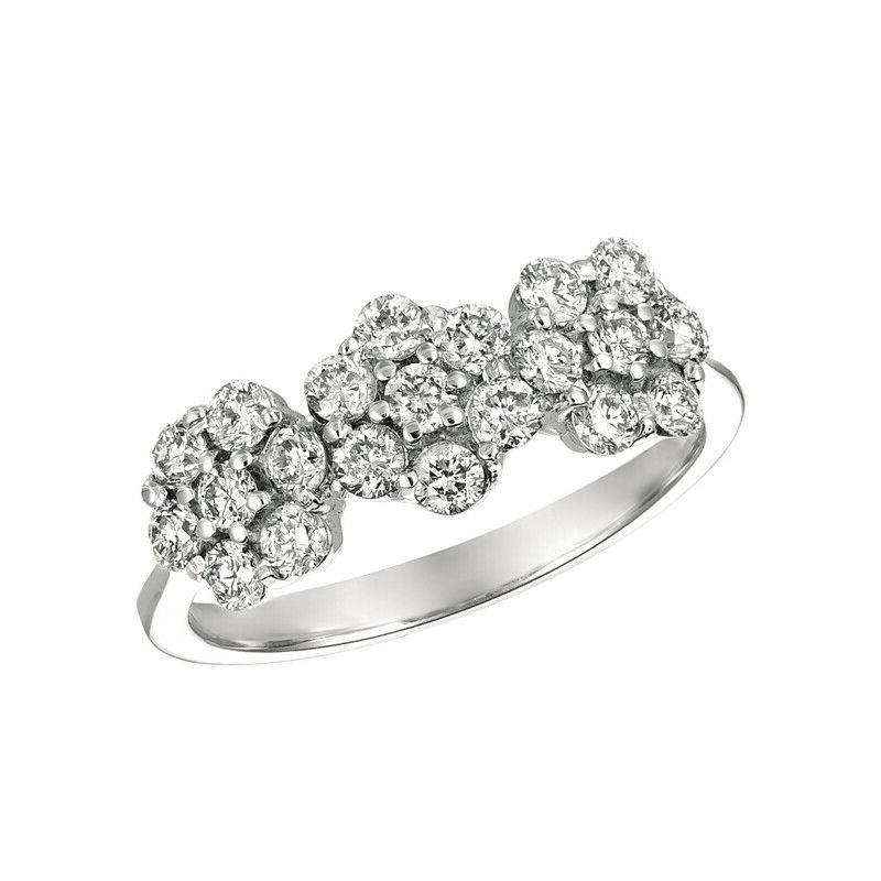 three flower diamond ring