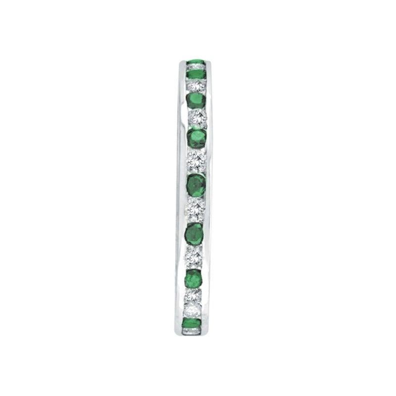 For Sale:  1.05 Carat Natural Diamond and Emerald Eternity Channel Ring Band 14 Karat Gold 2
