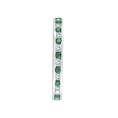 1,05 Karat natürlicher Diamant und Smaragd Eternity Channel Ring 14 Karat Gold