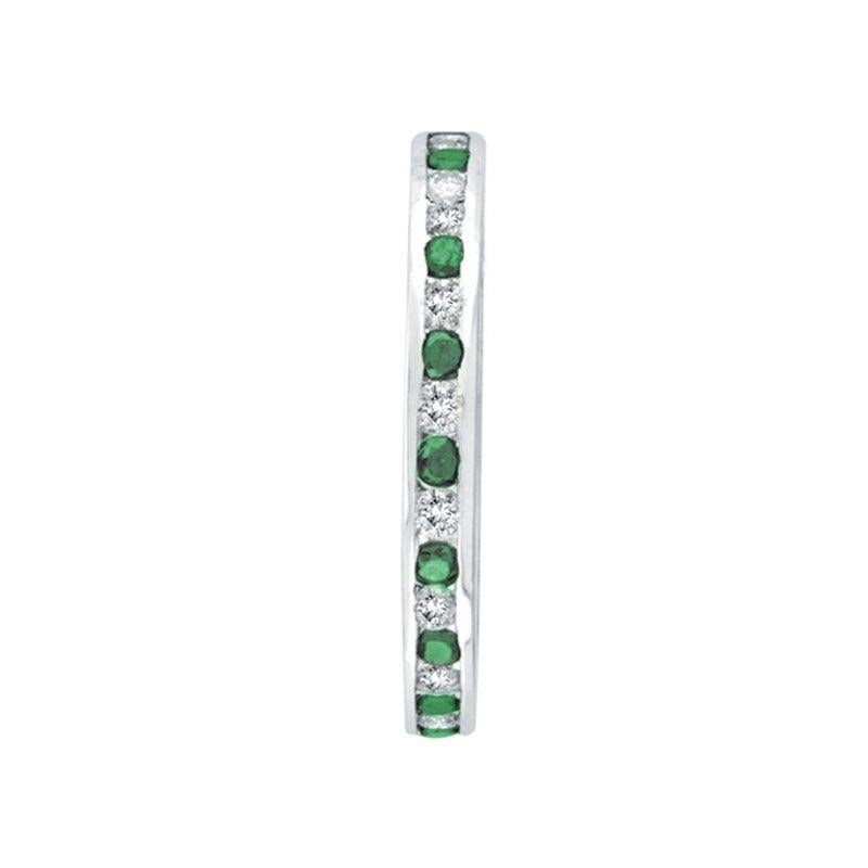 For Sale:  1.05 Carat Natural Diamond and Emerald Eternity Channel Ring Band 14 Karat Gold 4