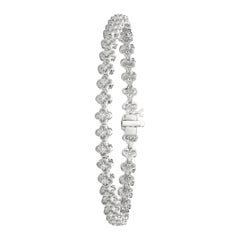1.05 Carat Natural Diamond Clover Leaf Bracelet G SI 14 Karat White Gold