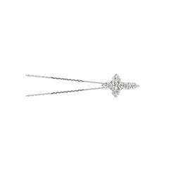 1.05 Carat Natural Diamond Cross Pendant Necklace 14 Karat White Gold G SI Chain
