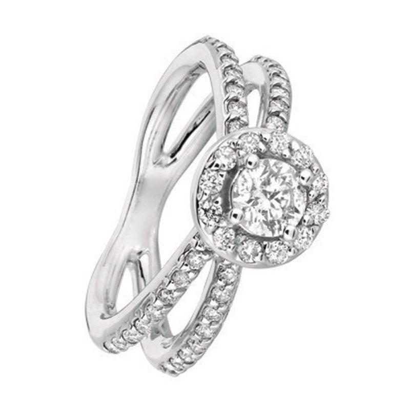 For Sale:  1.05 Carat Natural Diamond Engagement Ring G SI 14 Karat White Gold 2