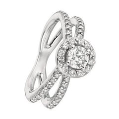 1.05 Carat Natural Diamond Engagement Ring G SI 14 Karat White Gold