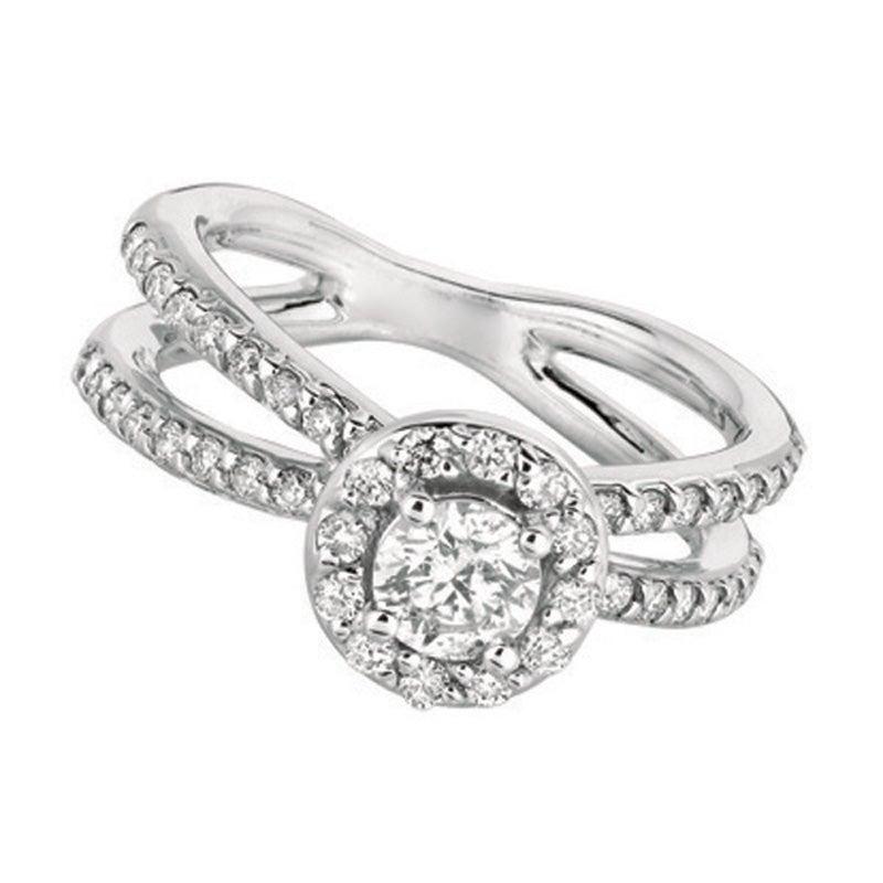 For Sale:  1.05 Carat Natural Diamond Engagement Ring G SI 14 Karat White Gold 3