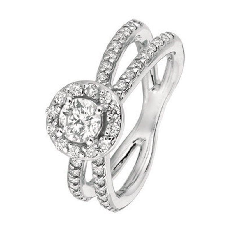 For Sale:  1.05 Carat Natural Diamond Engagement Ring G SI 14 Karat White Gold 4