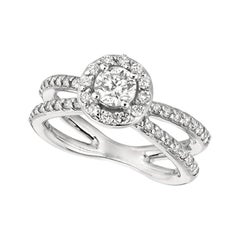 1.05 Carat Natural Diamond Engagement Ring G SI 14 Karat White Gold