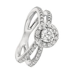 1.05 Carat Natural Diamond Engagement Ring G SI 14 Karat White Gold