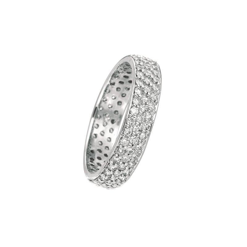 For Sale:  1.05 Carat Natural Diamond Eternity Ring Band G SI 14 Karat White Gold 2