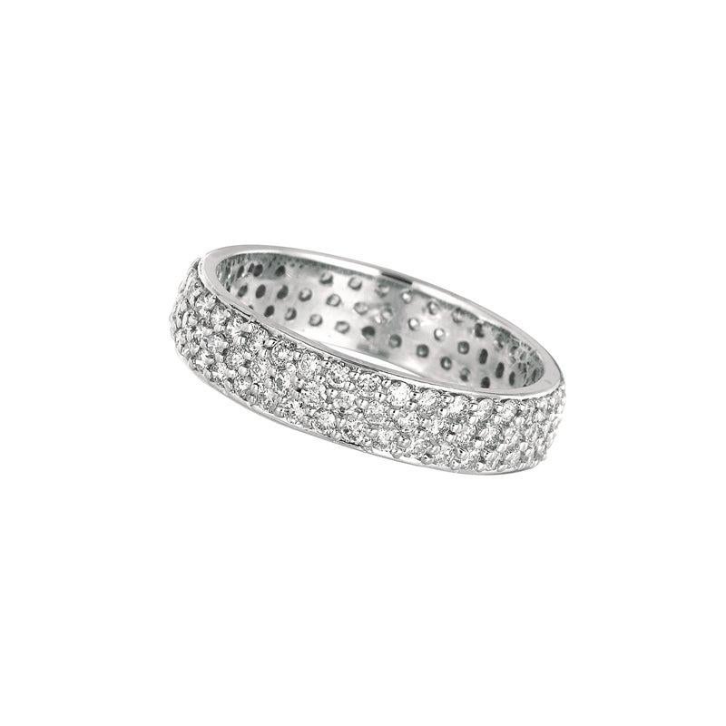 For Sale:  1.05 Carat Natural Diamond Eternity Ring Band G SI 14 Karat White Gold 3