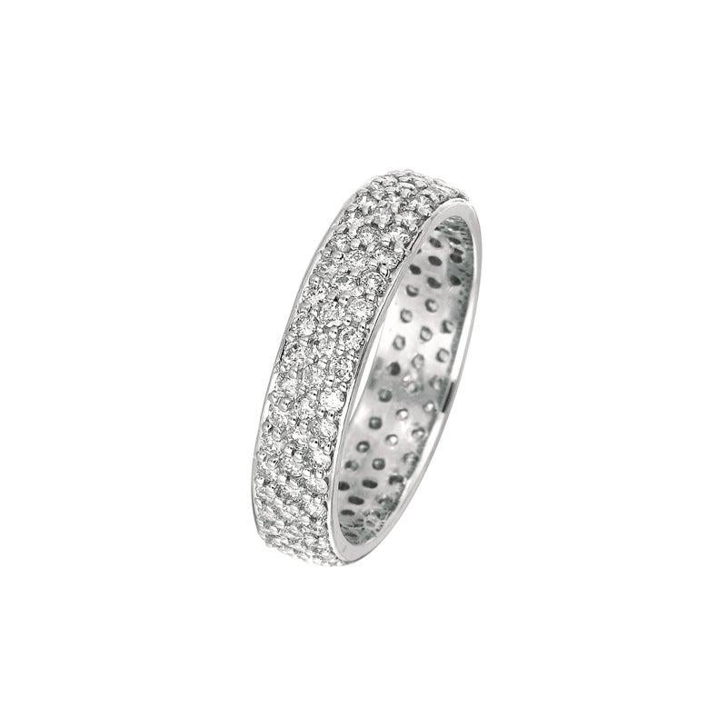 For Sale:  1.05 Carat Natural Diamond Eternity Ring Band G SI 14 Karat White Gold 4