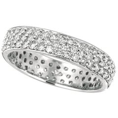 1.05 Carat Natural Diamond Eternity Ring Band G SI 14 Karat White Gold