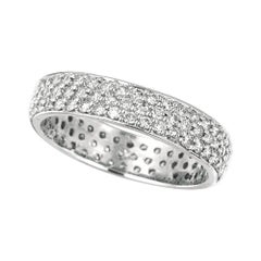 1.05 Carat Natural Diamond Eternity Ring Band G SI 14 Karat White Gold