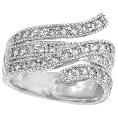 1.05 Carat Natural Diamond Fashion Ring Band G SI 14 Karat White Gold