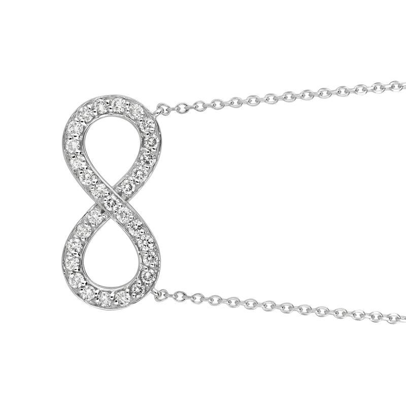 1.05 Carat Natural Diamond Infinity Necklace Pendant 14K White Gold G SI

100% Natural Diamonds, Not Enhanced in any way Round Cut Diamond Necklace with 18 inches chain
1.05CTW
G-H
SI
14K White Gold, 4.40 gram, Pave
1/2 inch in height, 1 inch in