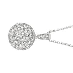 1.05 Carat Natural Diamond Necklace Pendant 14 Karat White Gold G SI