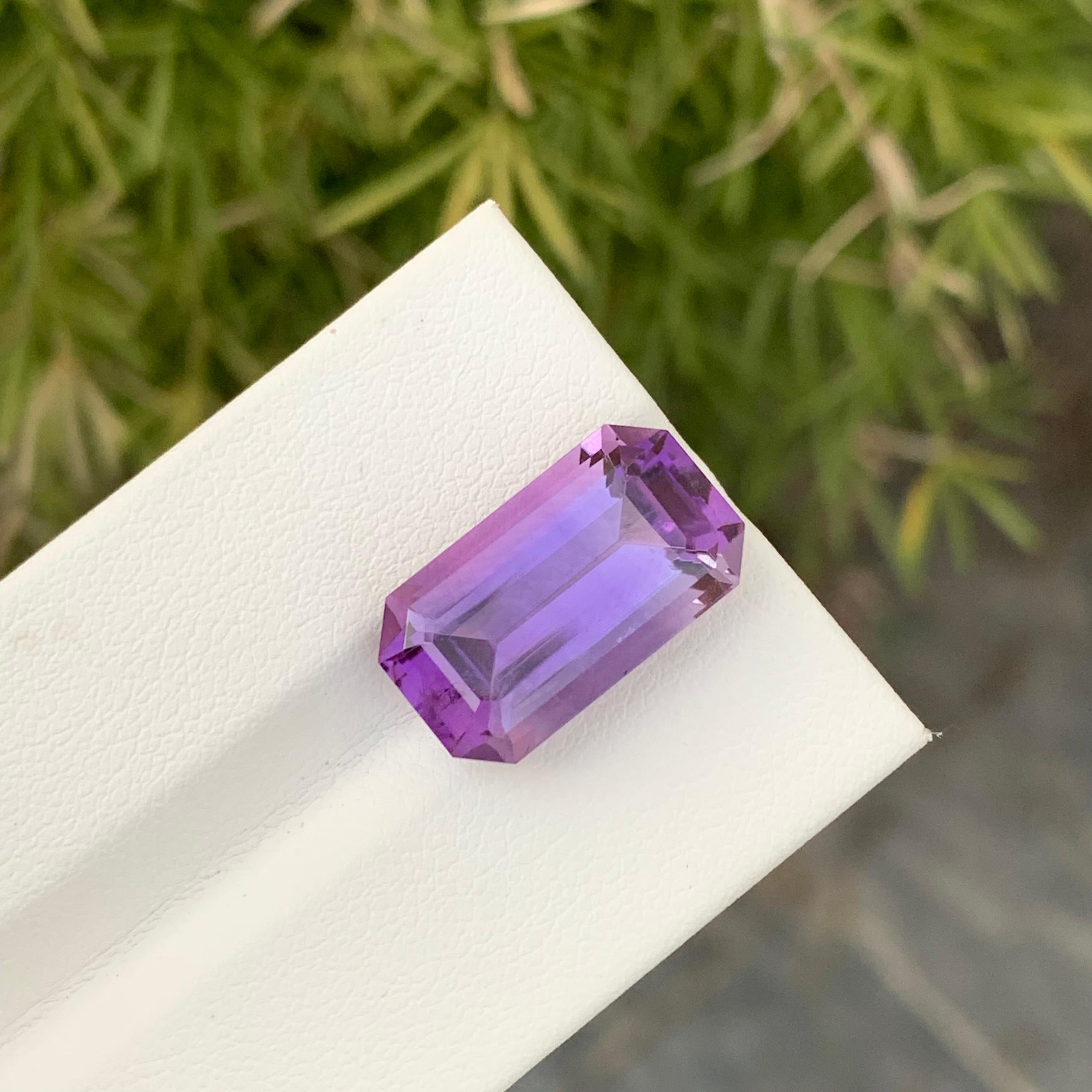 10.5 Quilates Amatista Natural Suelta Forma Esmeralda Gema Para Collar Joyería Artes y manualidades en venta