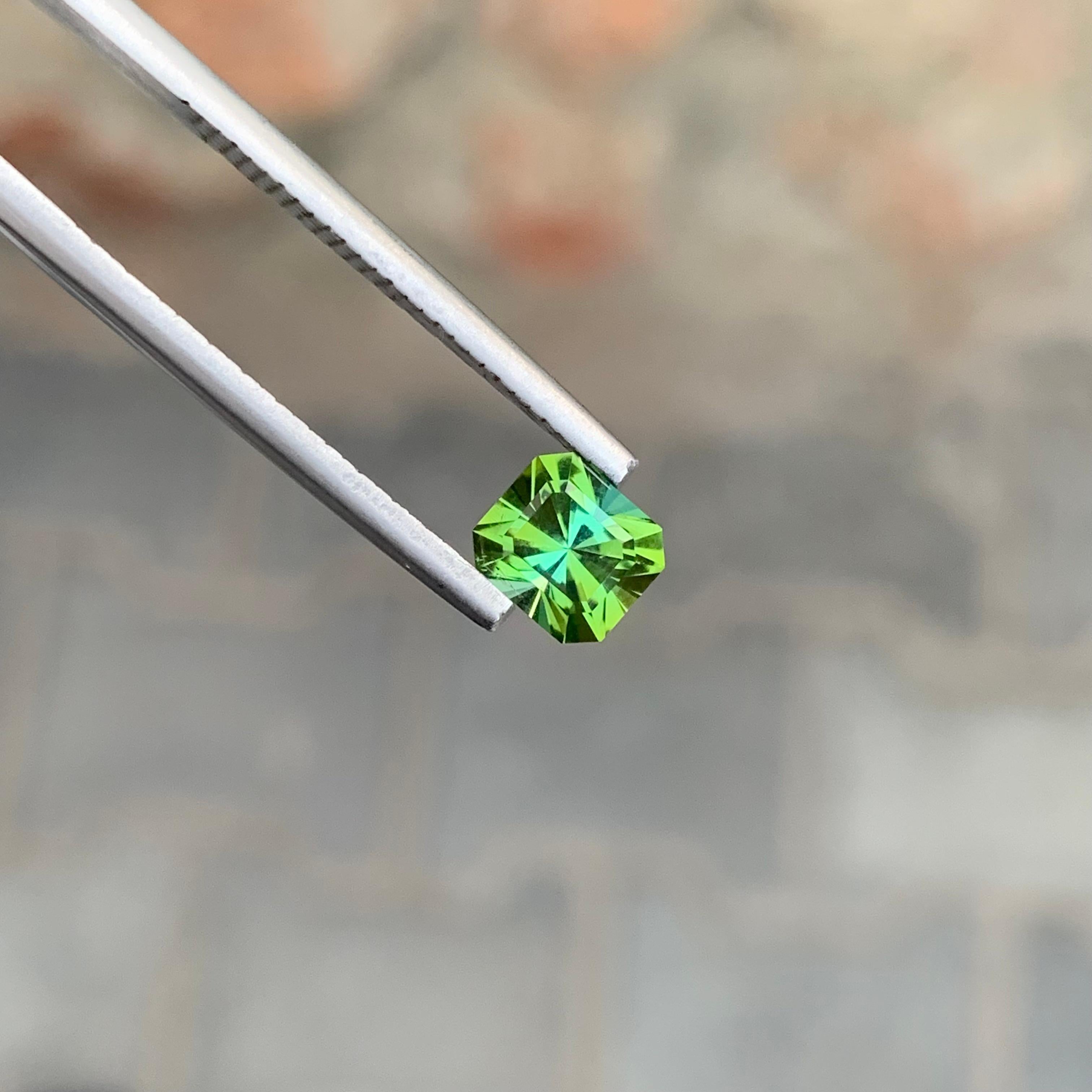 1,05 Karat natürlicher loser blau-grüner Turmalin in Smaragdform für Ring für Damen oder Herren im Angebot