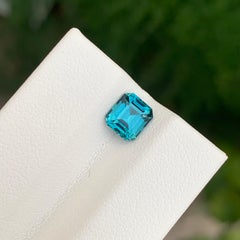 1.05 Carat Natural Loose Blue Tourmaline Asscher Shape Gem