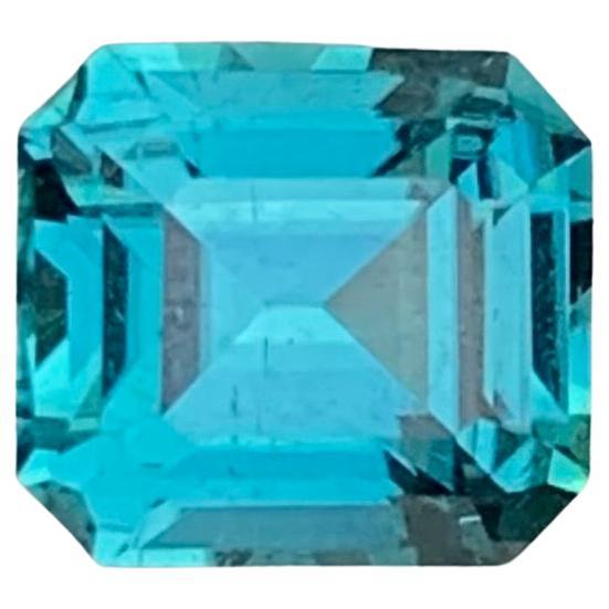 1.05 Carat Natural Loose Blue Tourmaline Asscher Shape Gem
