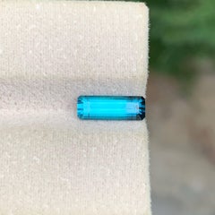 1.05 Carat Natural Loose Blue Tourmaline Emerald Cut Afghan Gemstone