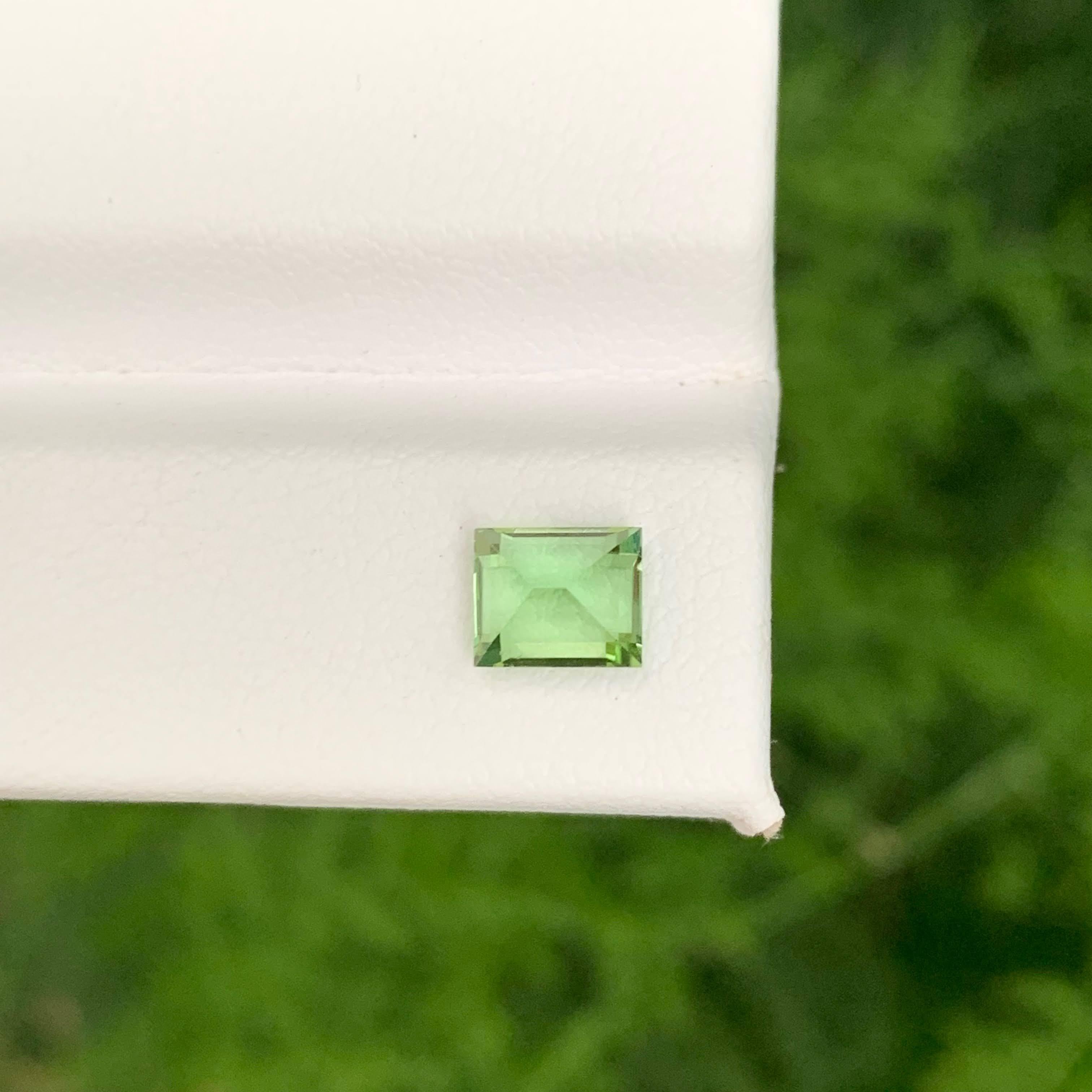 1.05 Carat Natural Loose Mint Green Tourmaline Baguette Cut Afghan Gemstone (pierre précieuse afghane) en vente 4
