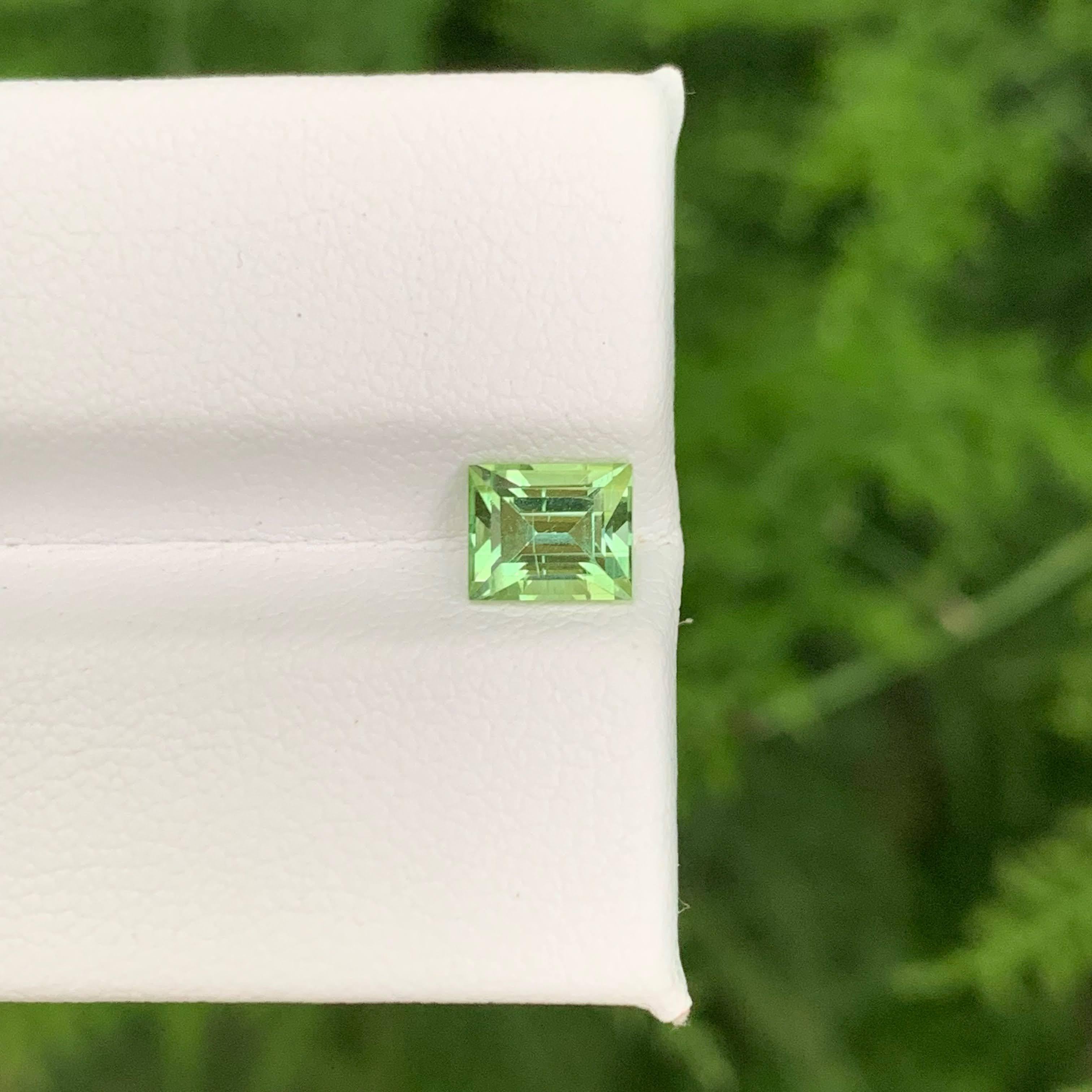 Moderne 1.05 Carat Natural Loose Mint Green Tourmaline Baguette Cut Afghan Gemstone (pierre précieuse afghane) en vente