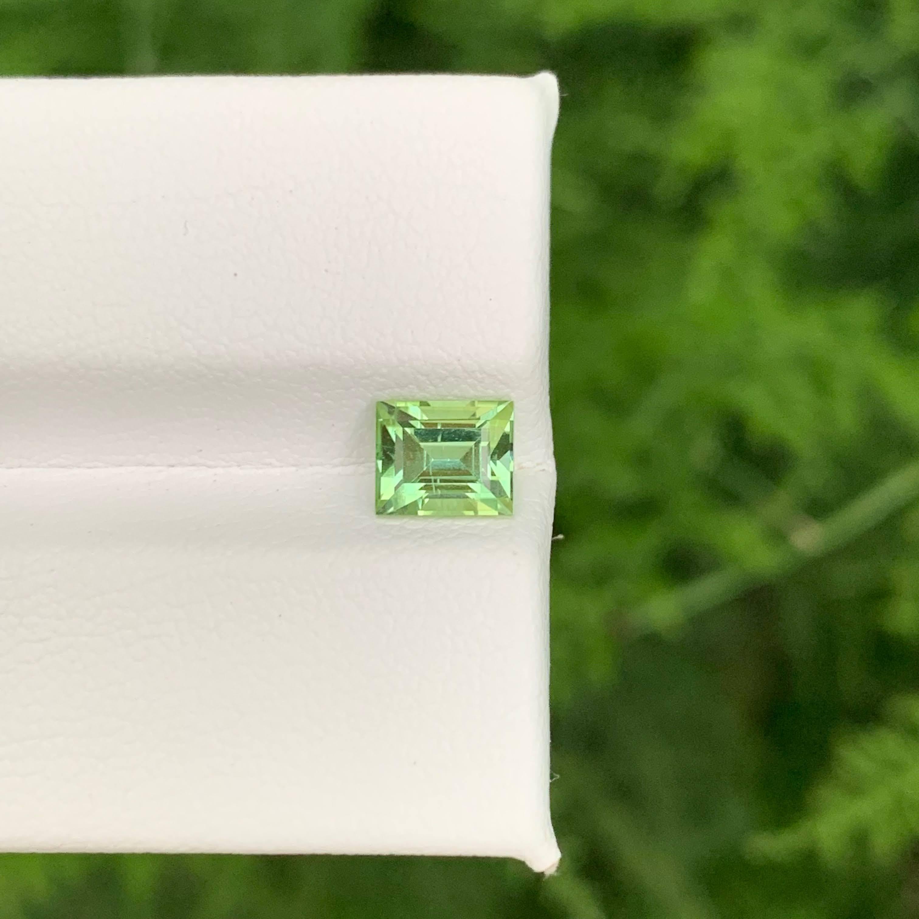 Taille baguette 1.05 Carat Natural Loose Mint Green Tourmaline Baguette Cut Afghan Gemstone (pierre précieuse afghane) en vente