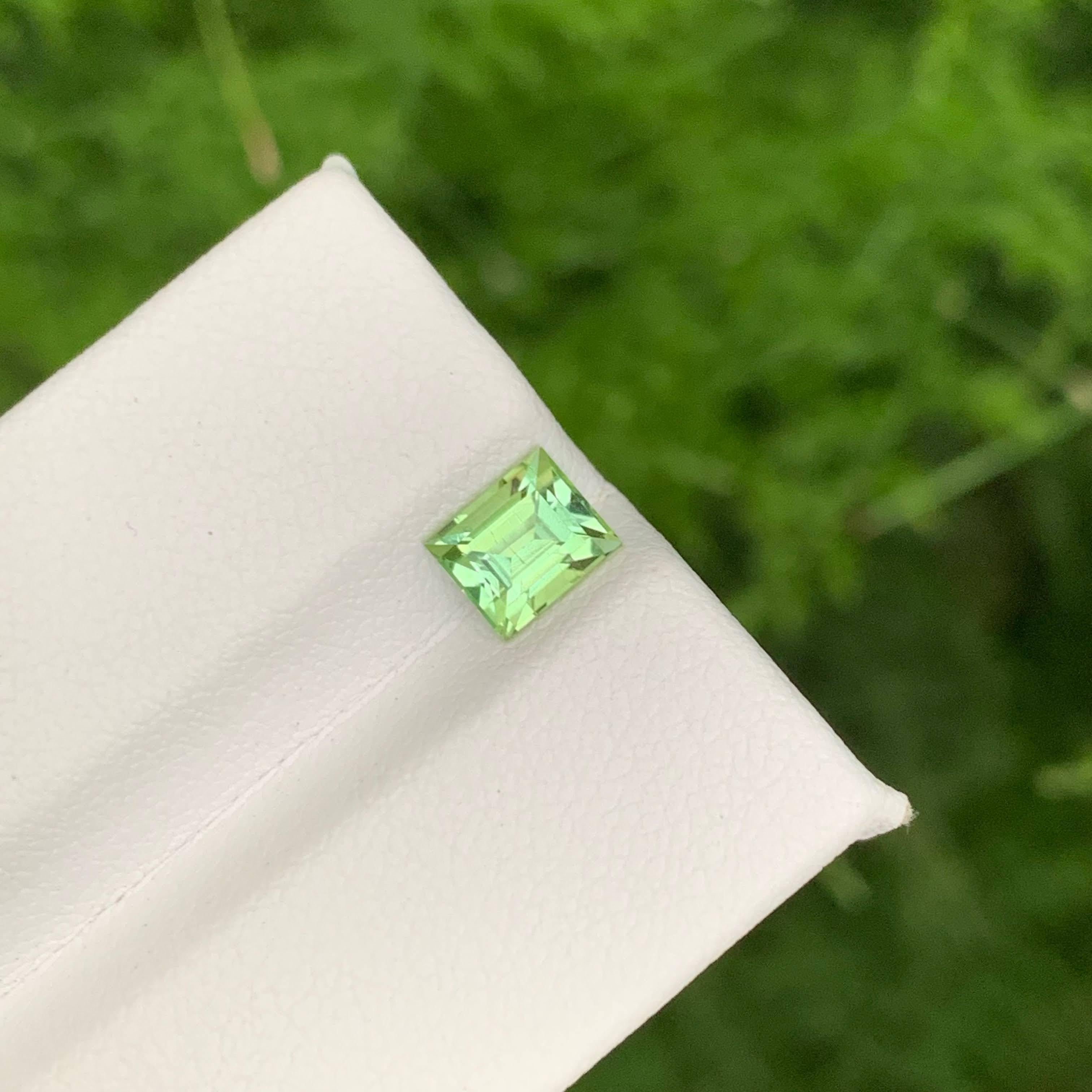 1.05 Carat Natural Loose Mint Green Tourmaline Baguette Cut Afghan Gemstone (pierre précieuse afghane) en vente 1