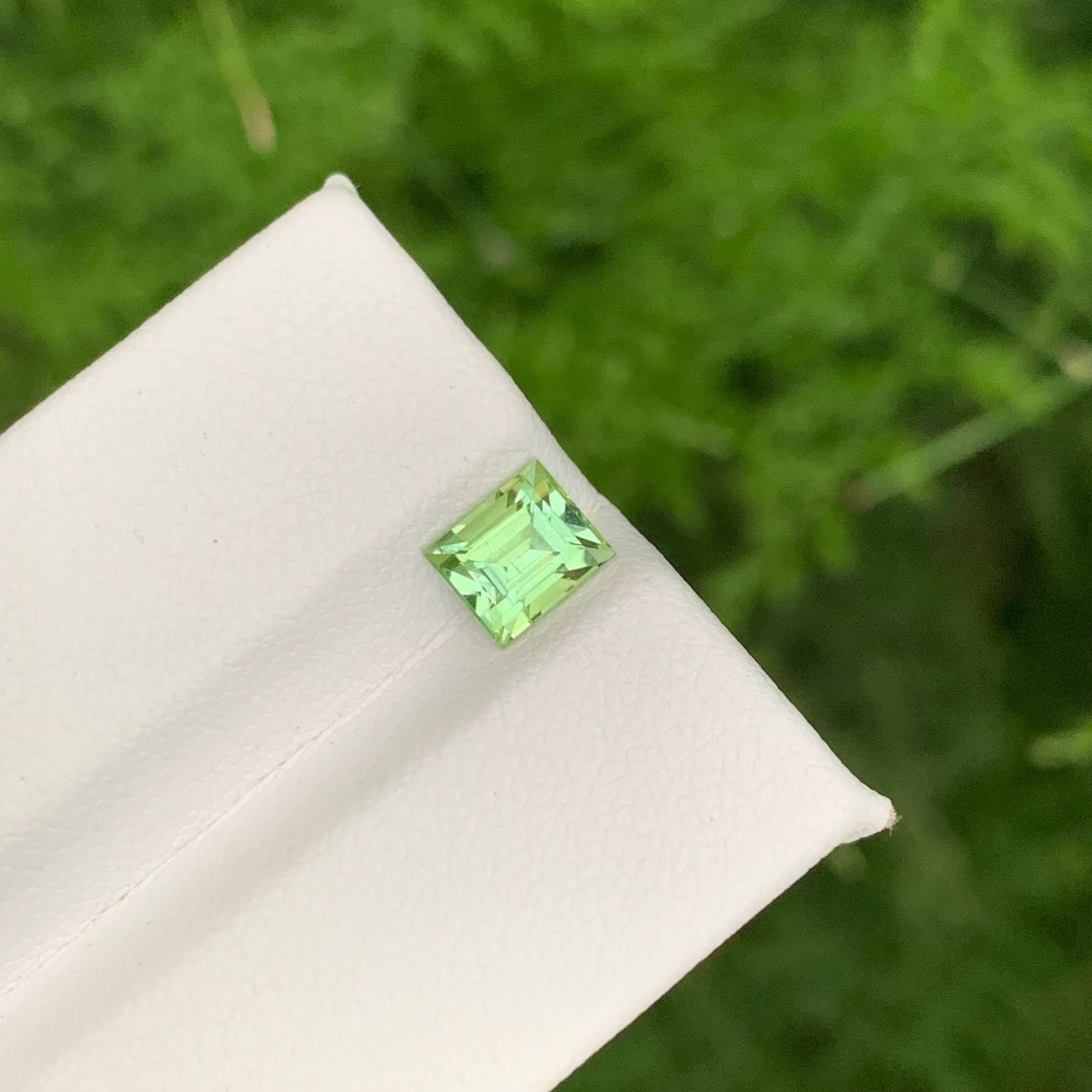1.05 Carat Natural Loose Mint Green Tourmaline Baguette Cut Afghan Gemstone (pierre précieuse afghane) en vente 2