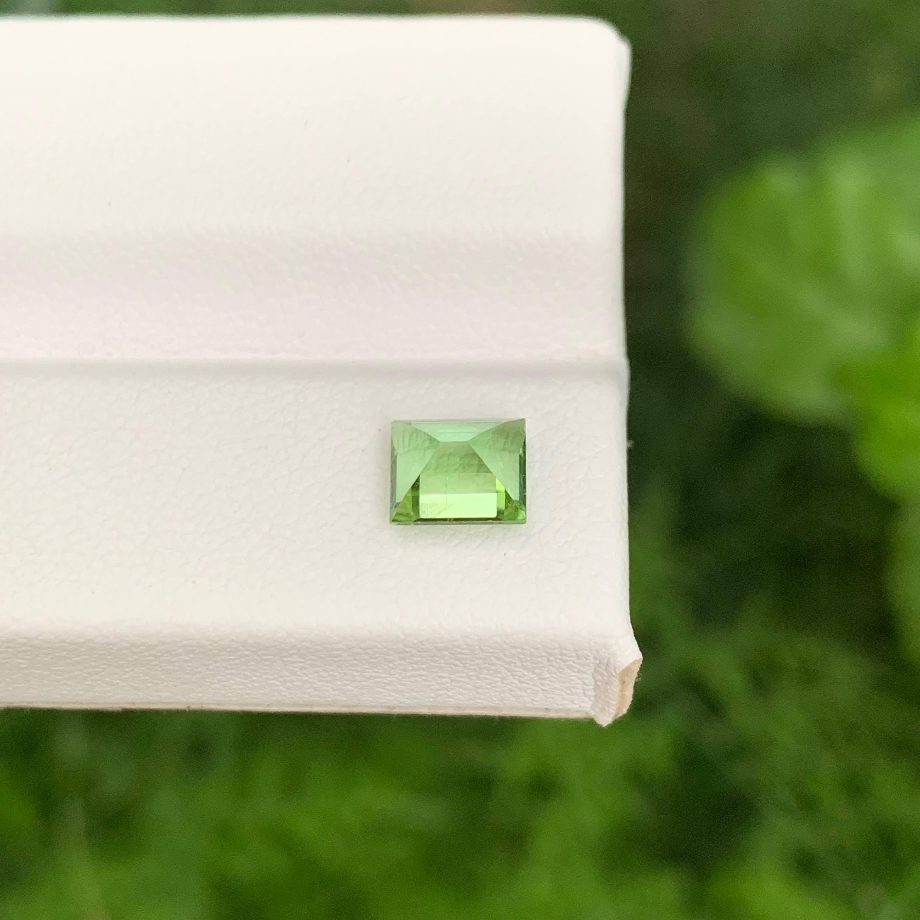 1.05 Carat Natural Loose Mint Green Tourmaline Baguette Cut Afghan Gemstone (pierre précieuse afghane) en vente 3