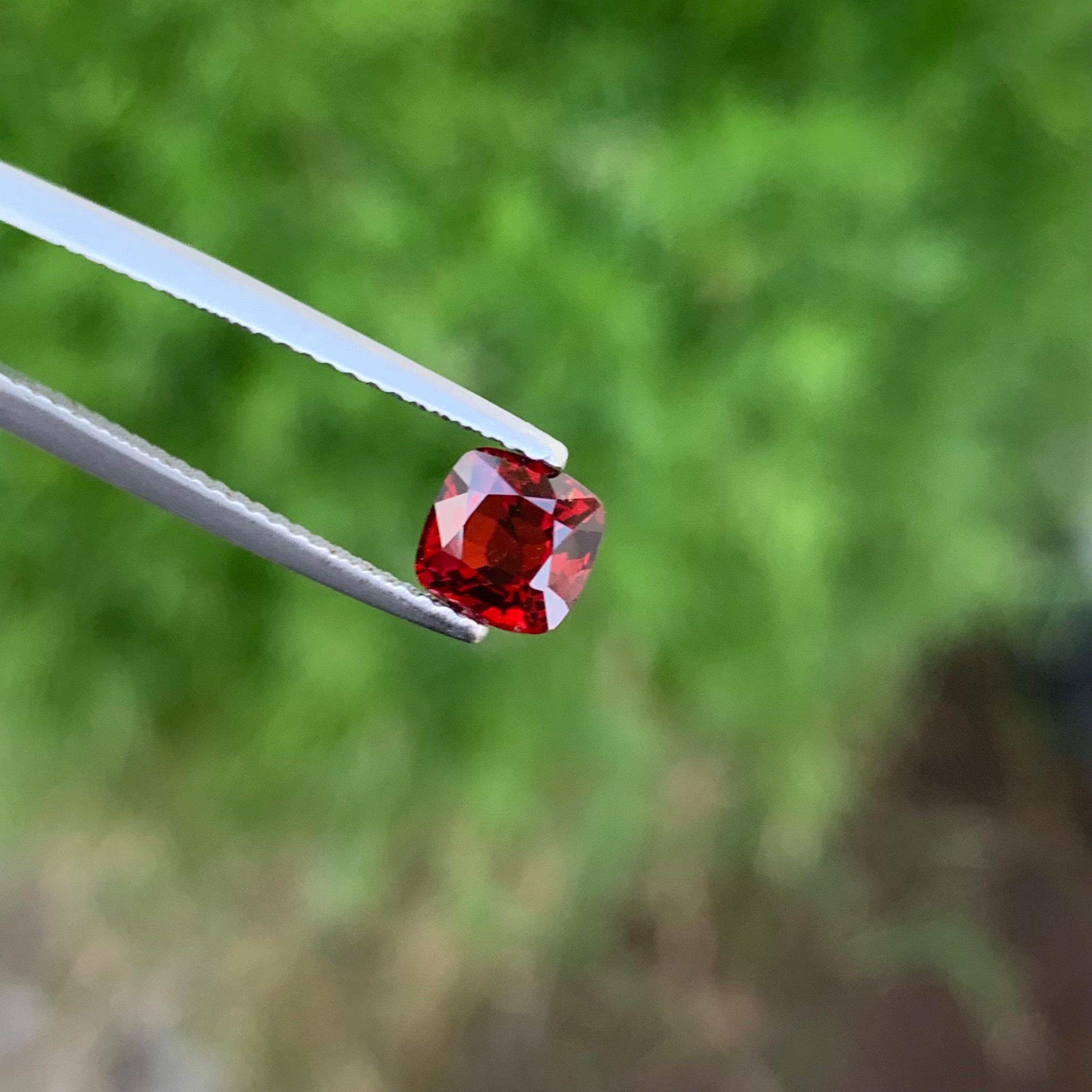 Cushion Cut 1.05 Carat Natural Loose Red Spinel Ring Gem From Myanmar Mine For Sale