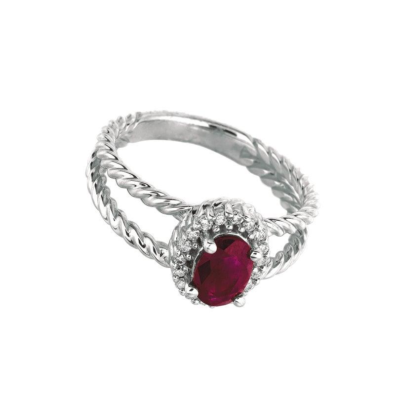 For Sale:  1.05 Carat Natural Oval Ruby & Diamond Ring 14k White Gold 3