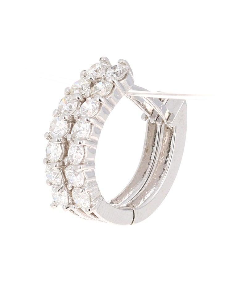 Contemporain Boucles d'oreilles en or blanc 18 carats, diamant naturel de 1,05 carat à taille ronde en vente