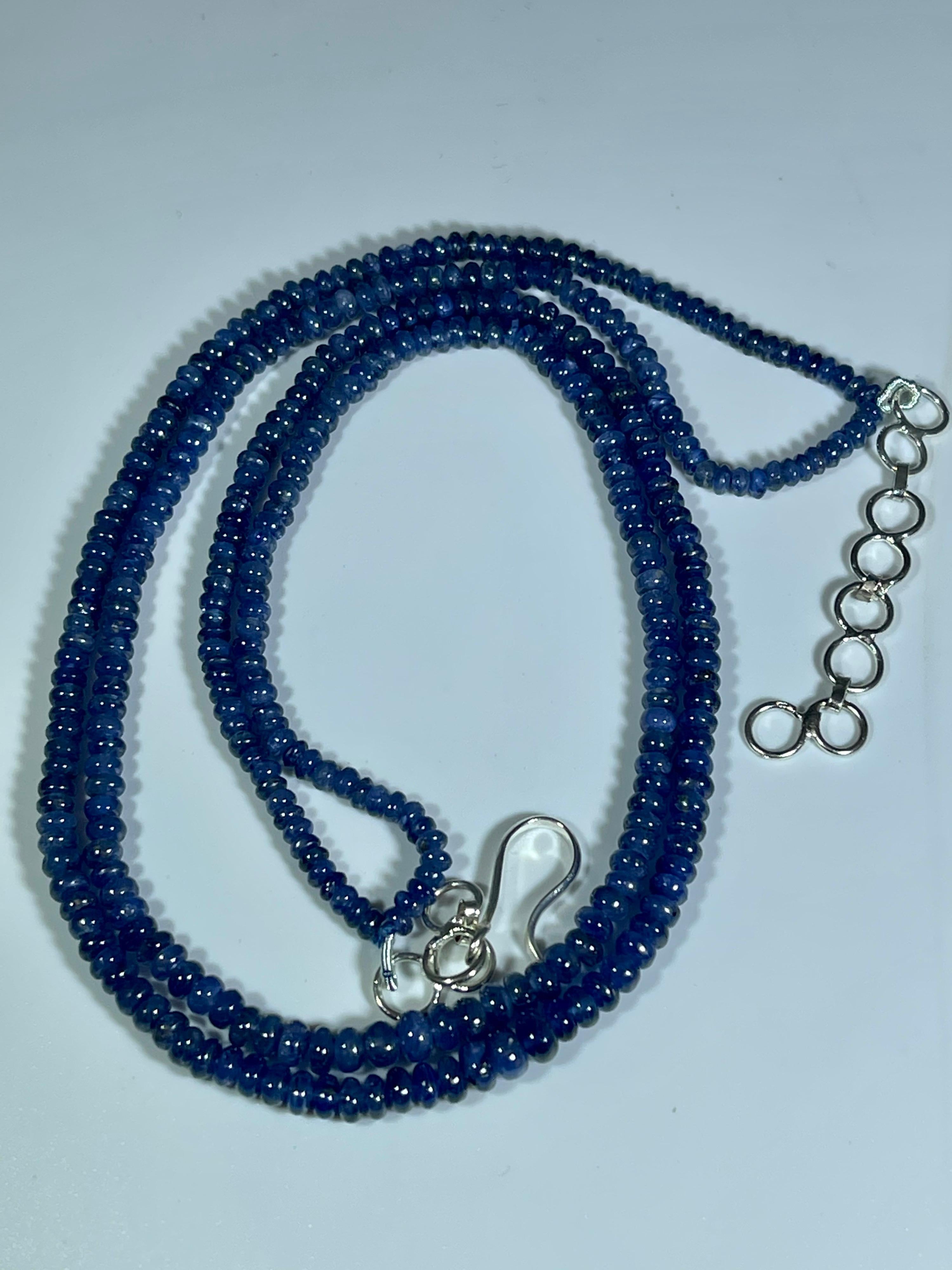 105 Carat Natural Sapphire Bead Two-Strand Necklace Sterling Silver Clasp For Sale 7