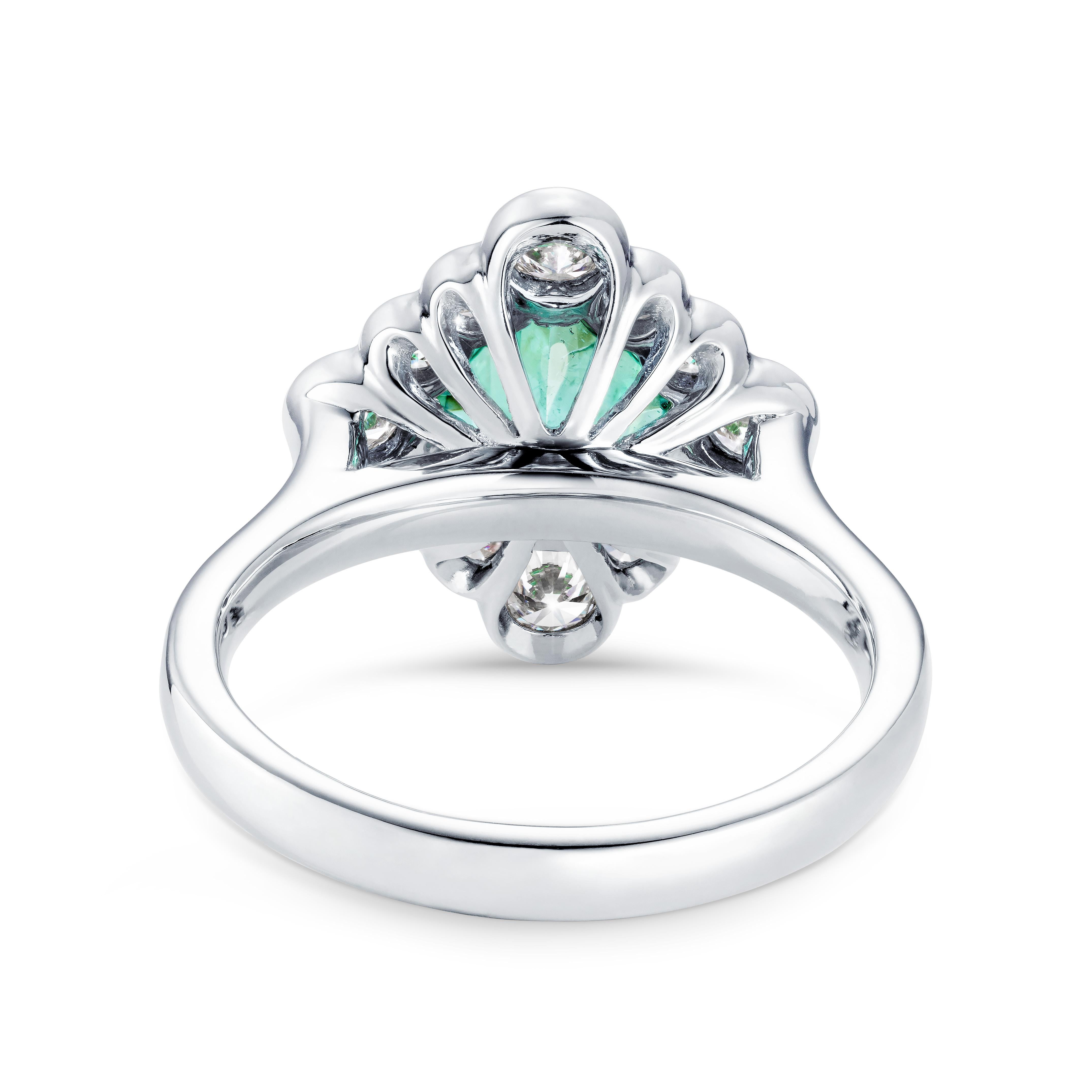 Contemporary Marcel Salloum 1.05 Carat Paraiba Tourmaline Diamond Engagement Ring in Platinum For Sale