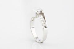 1.05 Carat Radiant and Baguette Diamond 18 Karat White Gold Engagement Ring