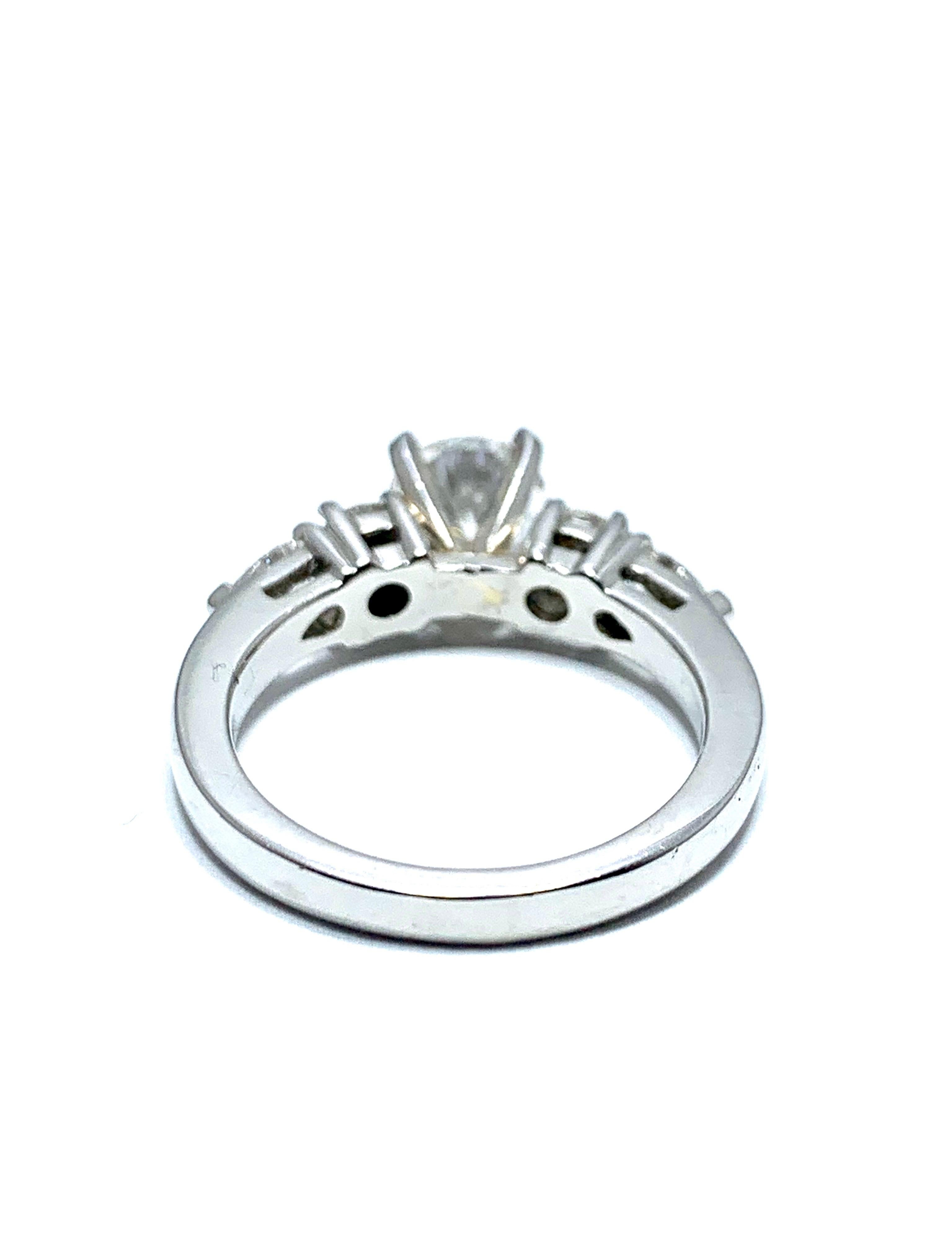 Round Cut 1.05 Carat Round Brilliant Cut Diamond and Platinum Engagement Ring
