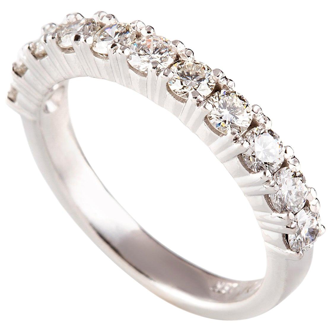 1.05 Carat Round Brilliant Cut Diamond Bridal Ring in 18 Carat White Gold