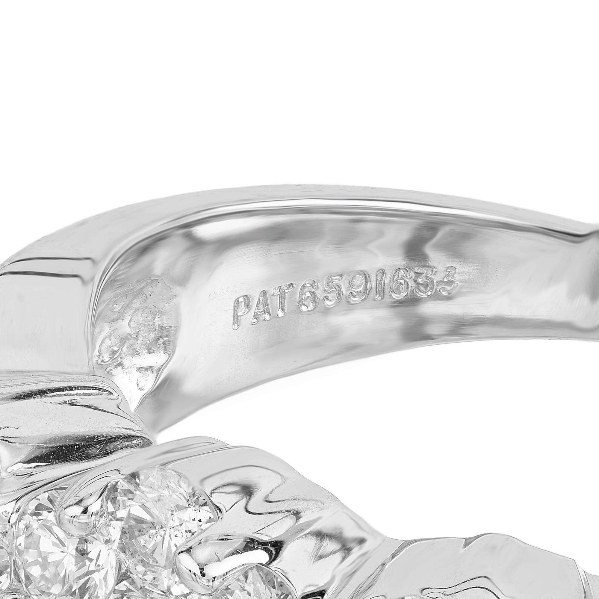 1,05 Karat runder Diamant-Cluster-Ring aus Weißgold im Angebot 2