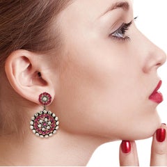 10.5 Carat Ruby Diamond Earrings