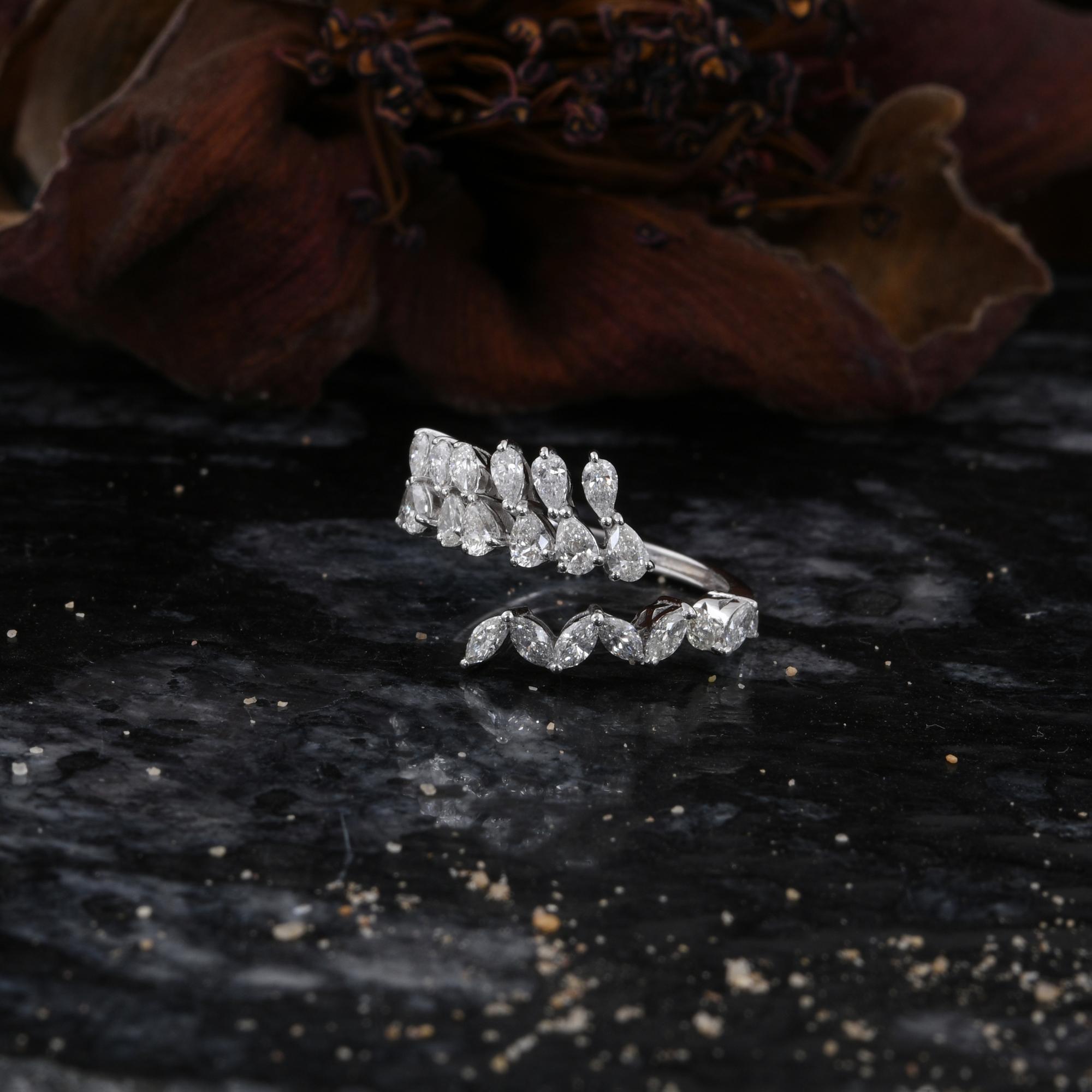 1,05 Karat SI Reinheit HI Farbe Diamantring 14 Karat Weißgold Handgefertigter Schmuck (Moderne) im Angebot