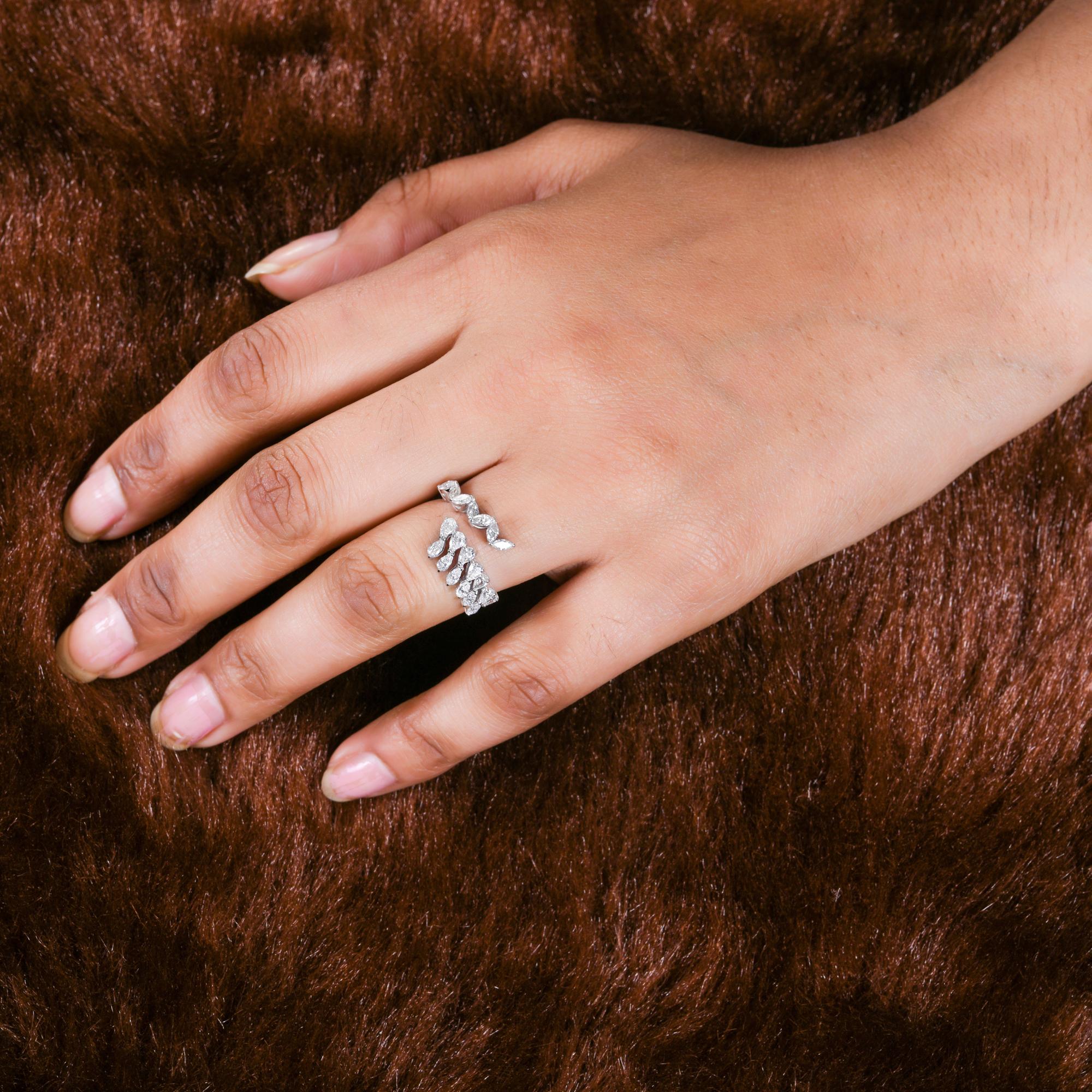 1,05 Karat SI Reinheit HI Farbe Diamantring 14 Karat Weißgold Handgefertigter Schmuck (Tropfenschliff) im Angebot