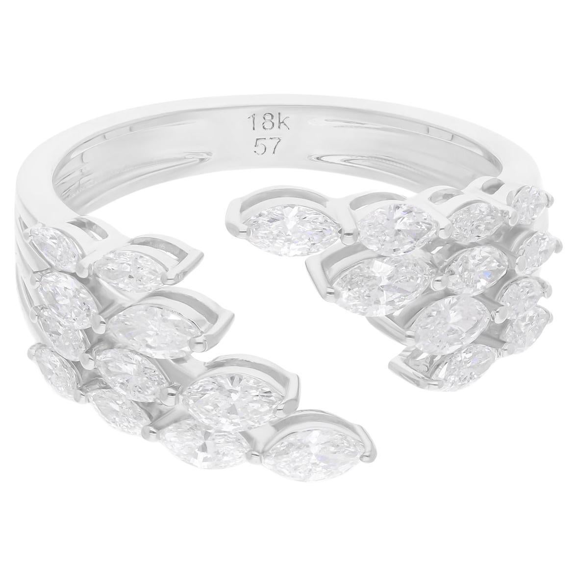 1,05 Karat SI Reinheit HI Farbe Marquise Diamant-Ohrringe 14 Karat Weißgold im Angebot